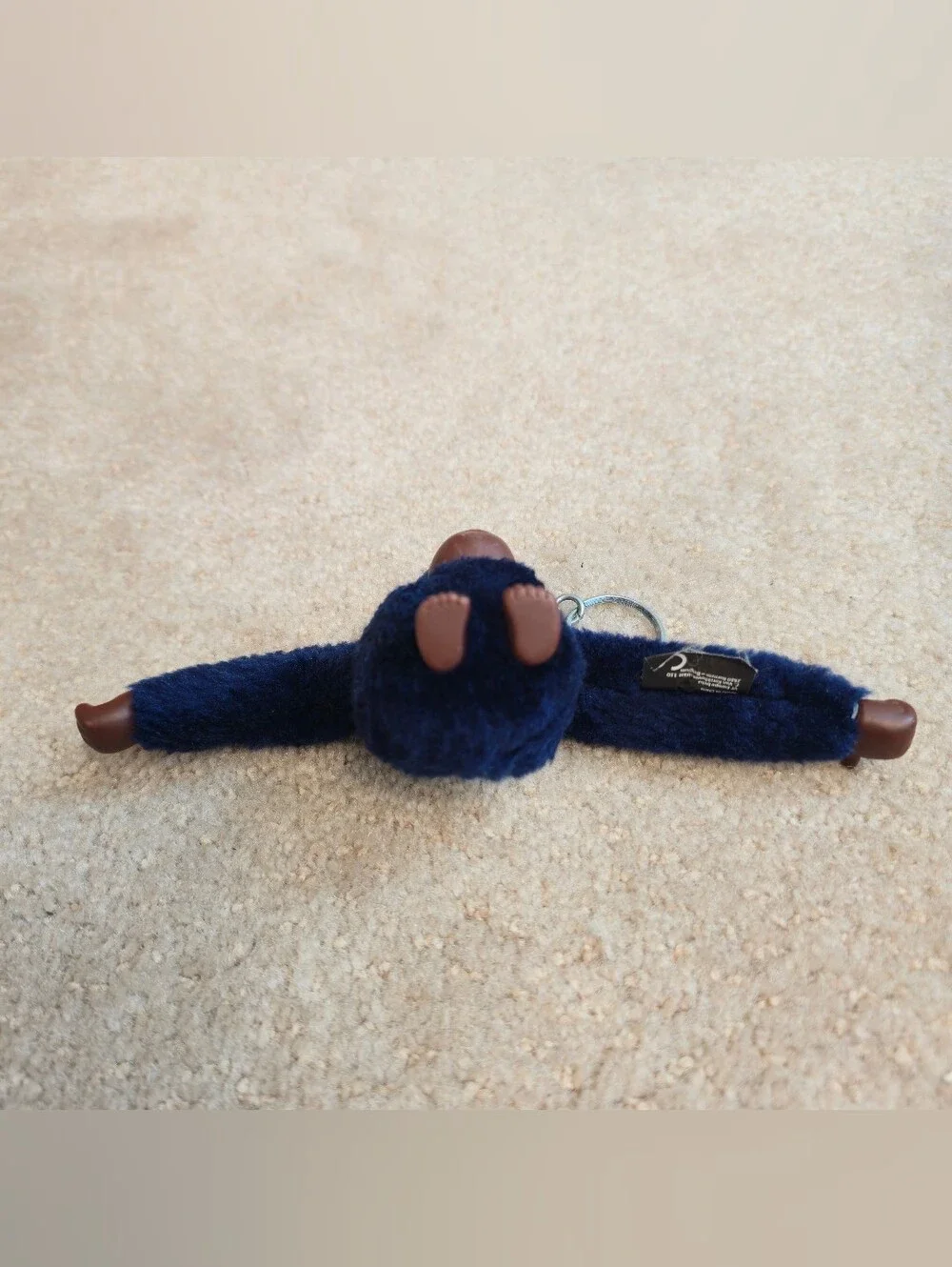 Kipling Franny Plush Navy Blue Monkey Thumb Keychain Fob Bag Backpack Charm